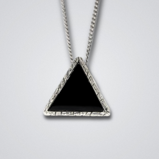 Black Obsidian Triangle Necklace