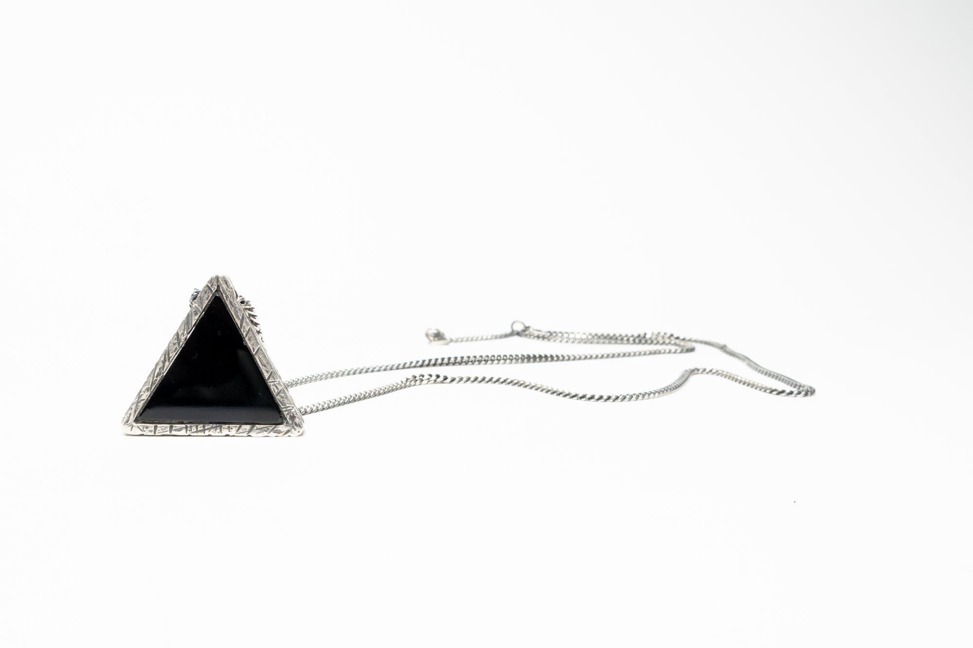 BLACK OBSIDIAN TRIANGLE NECKLACE