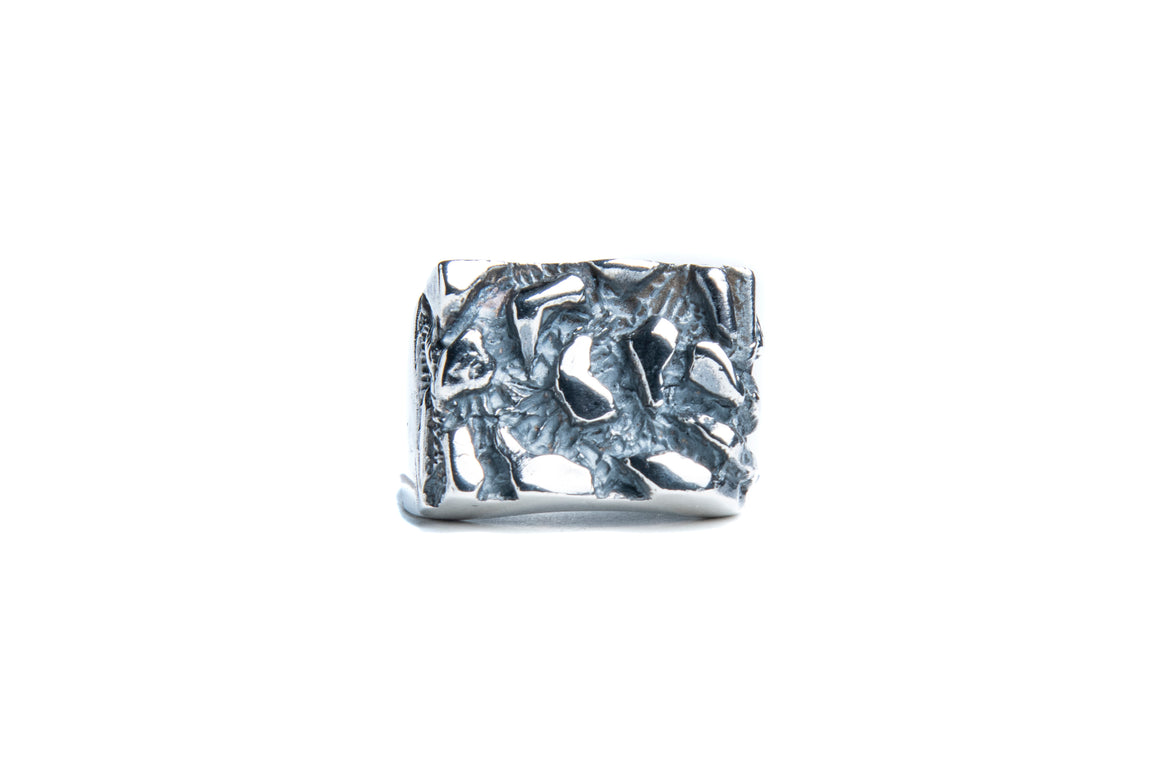 SILVER FLAMES RING